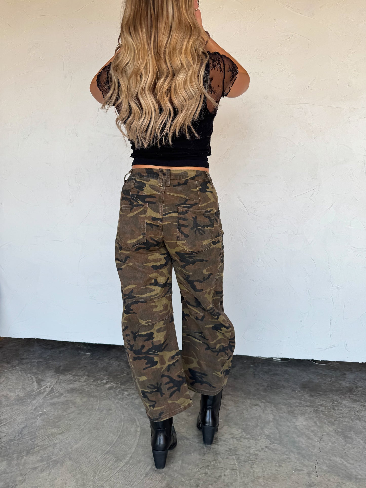 PREORDER- BEX CAMO BARREL JEANS