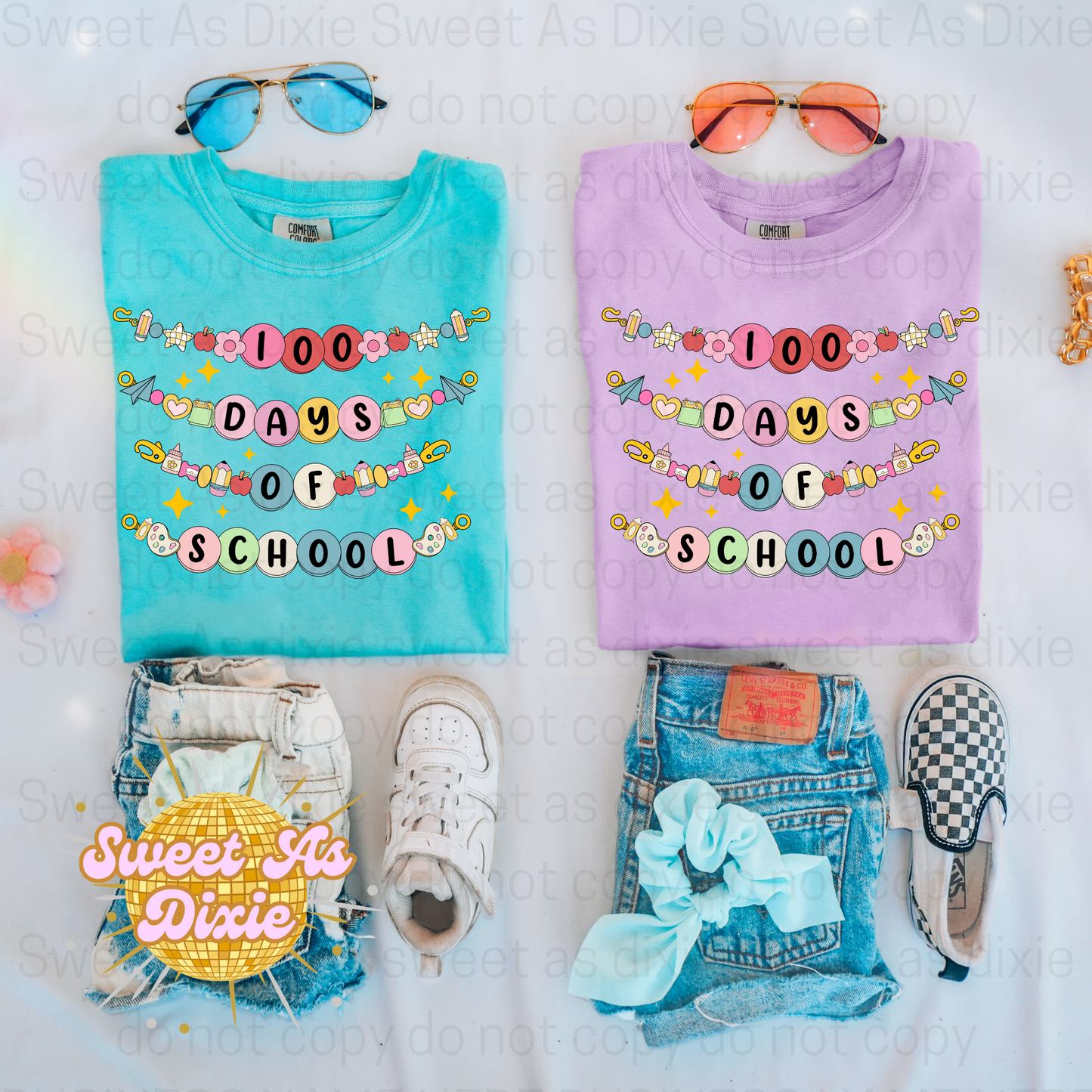 100 Days Of School Friendship Bracelet Tee-Comfort Colors
