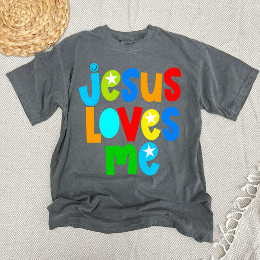 Boys Jesus Loves Me Comfort Color Tee-Youth