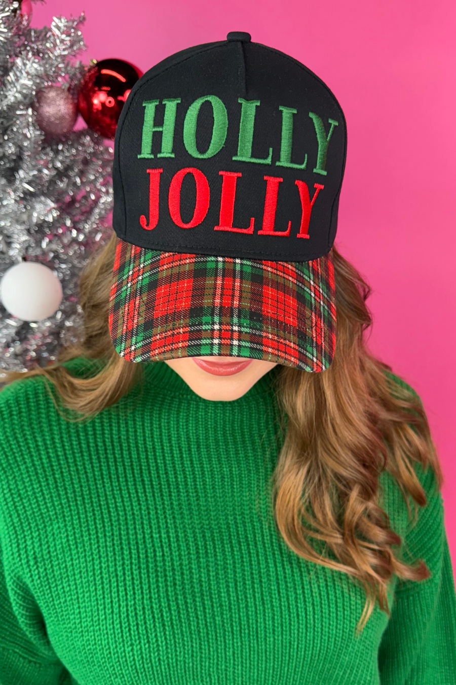 Holly Jolly Plaid Hat