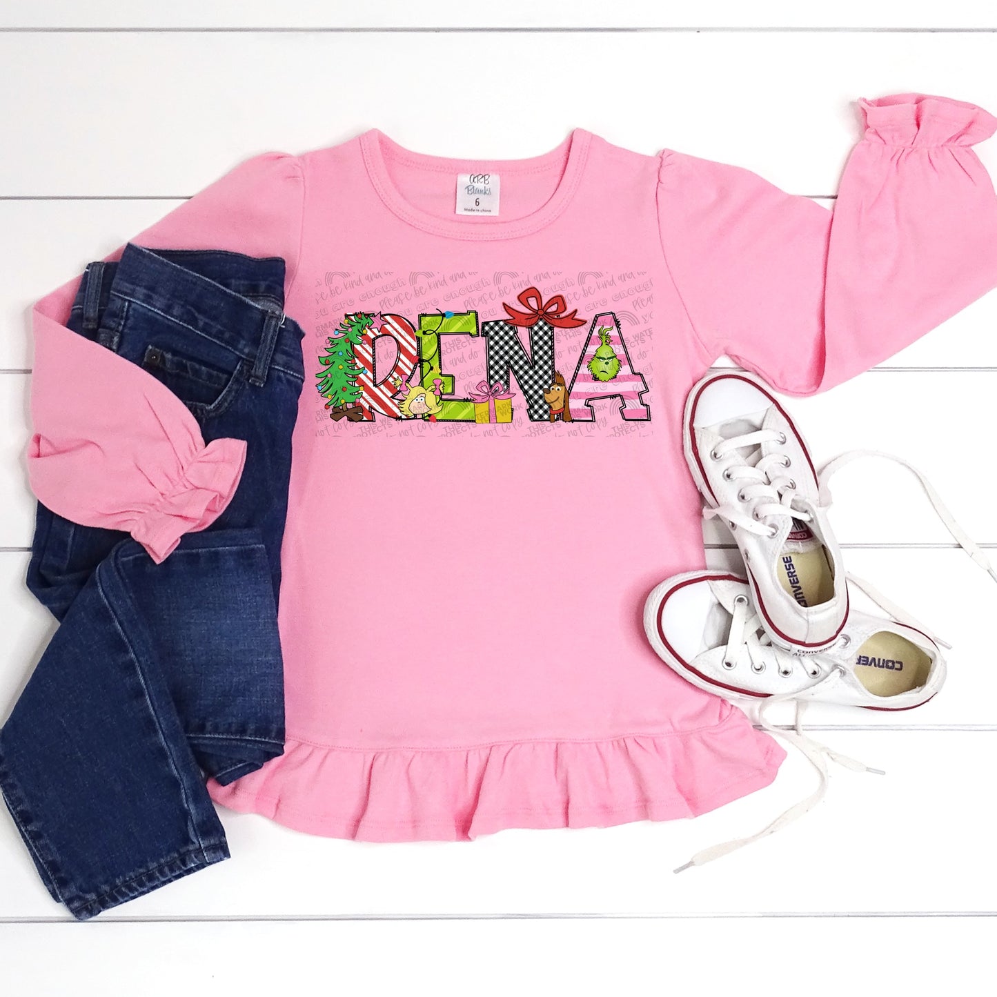 Personalized Kids Christmas Doodle Tee