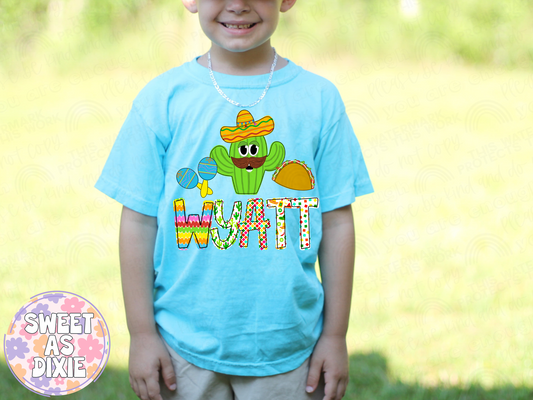 Kids Personalized Cinco De Mayo Tees-Comfort Colors