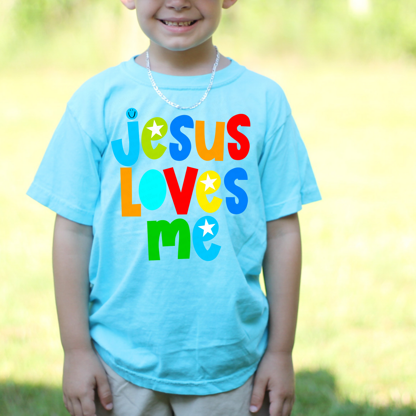 Boys Jesus Loves Me Comfort Color Tee-Youth