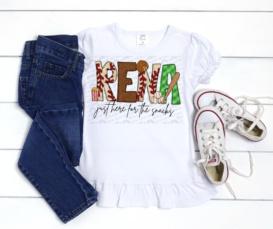 Personalized Just Here For the Snacks Tee