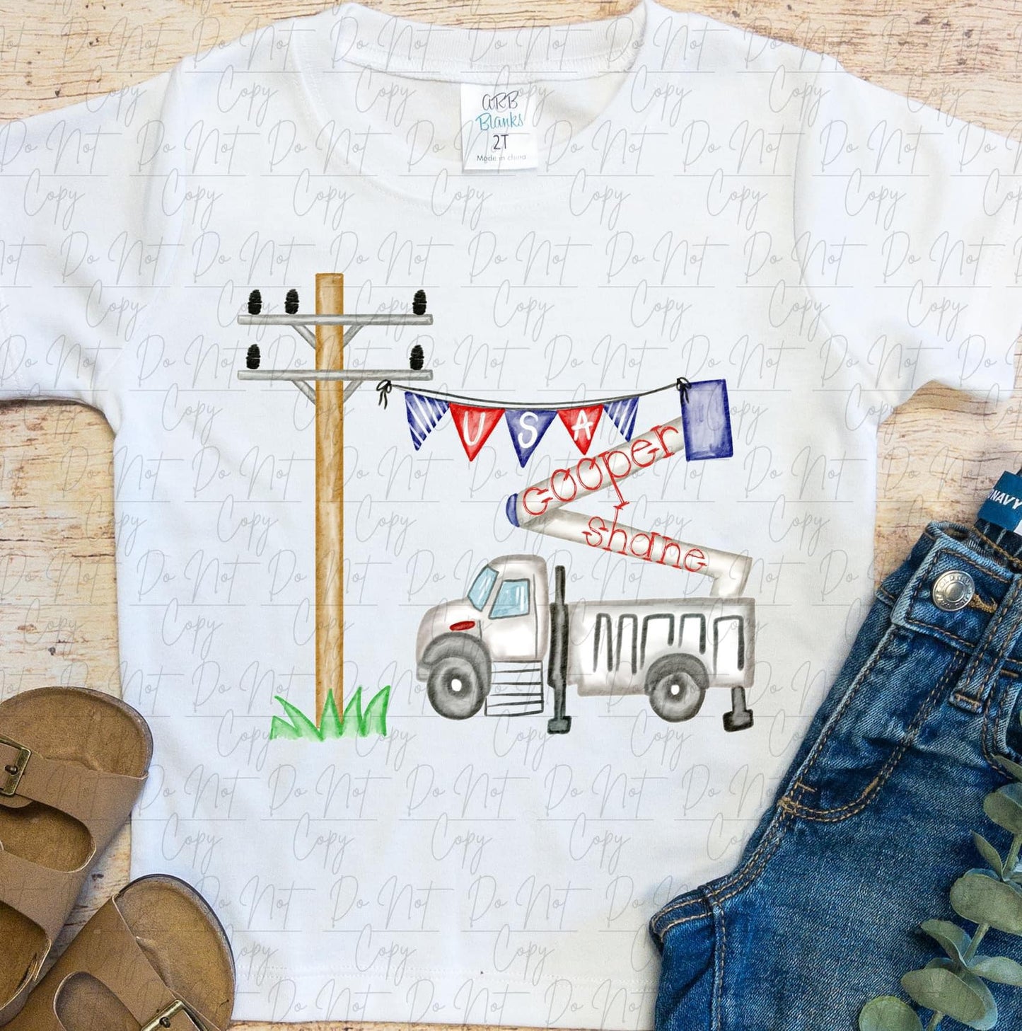 American Lineman Personalized Tee