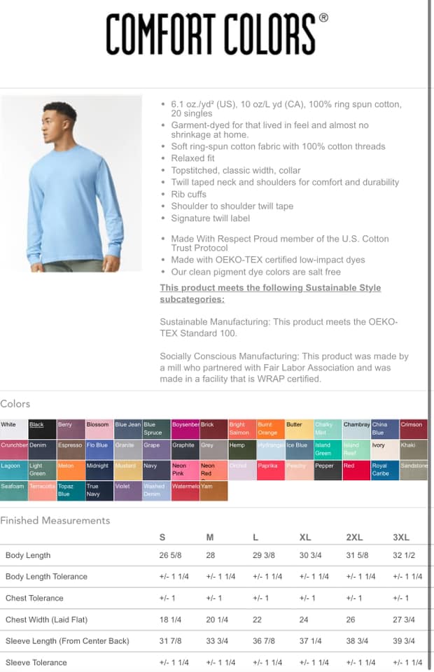 She Is Worthy-Comfort Colors Long Sleeve