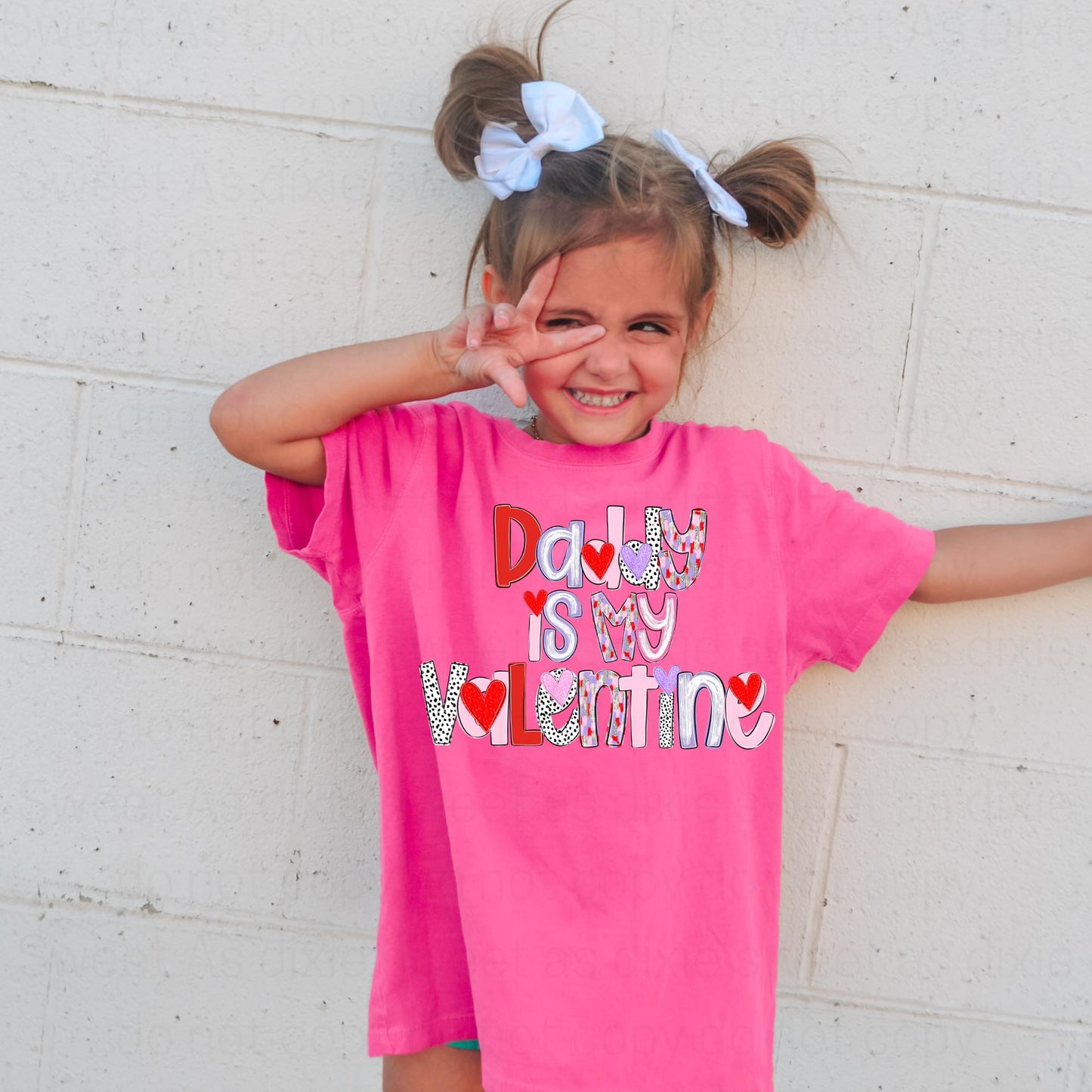 Personalized Valentine Poppy LAT Brand Long Sleeve Tee-Youth