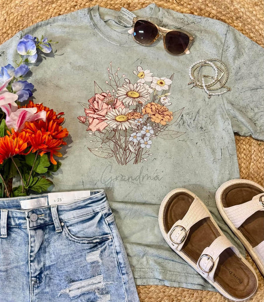 CUSTOM BIRTH FLOWERS BOUQUET TEES-COMFORT COLORS