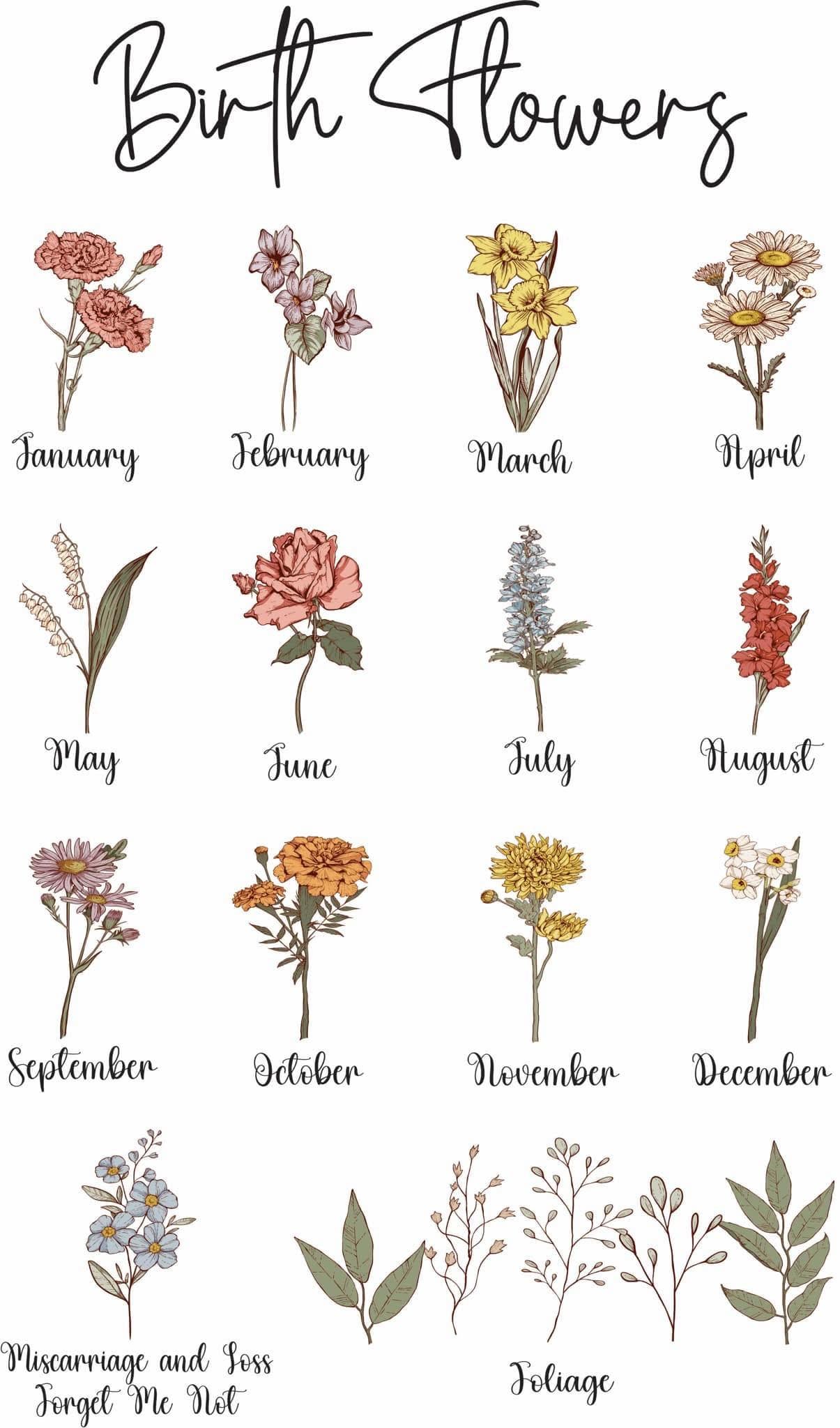CUSTOM BIRTH FLOWERS BOUQUET TEES-COMFORT COLORS