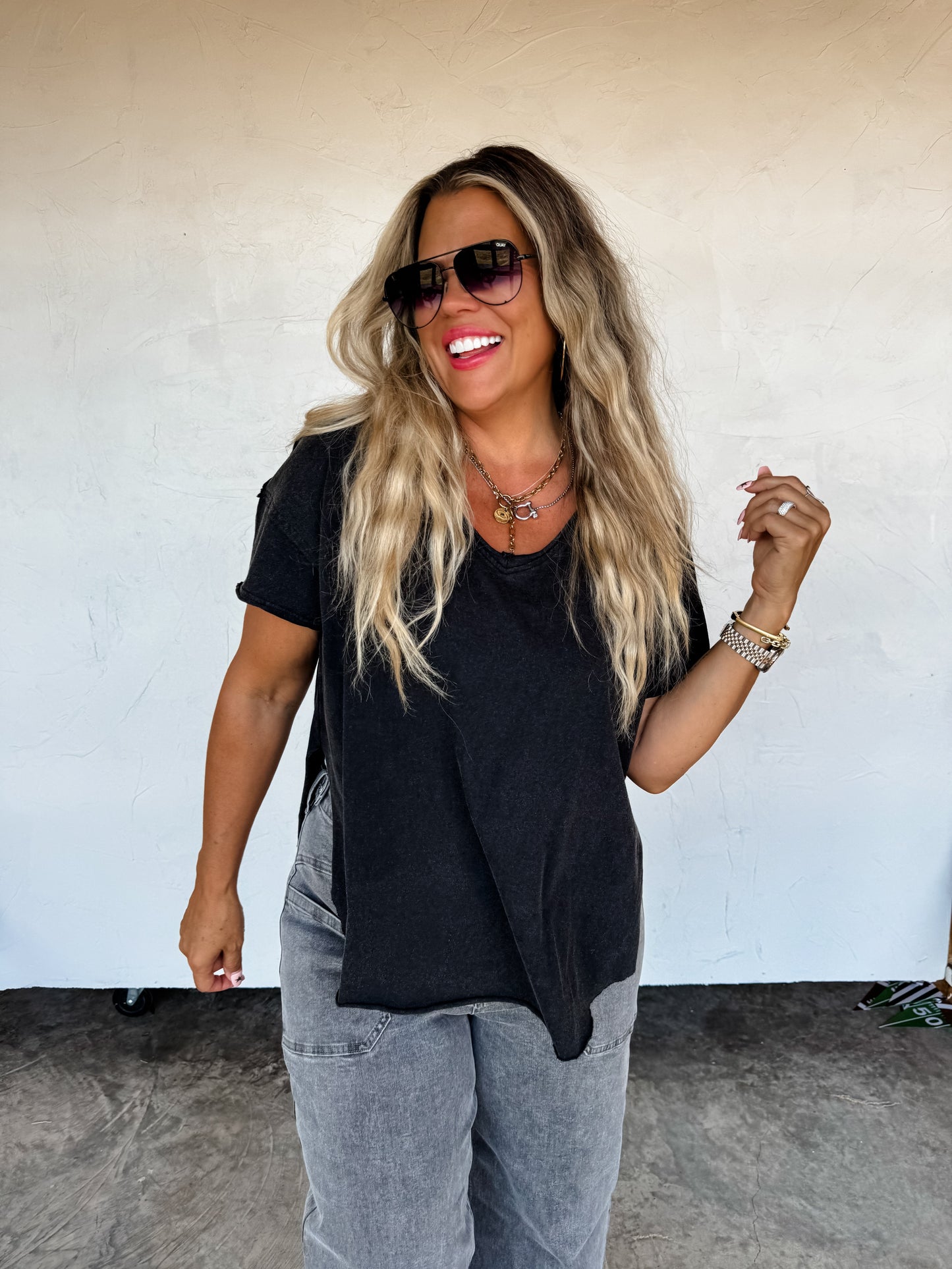 PREORDER- JOEY VNECK WASHED COTTON BOYFRIEND TEE