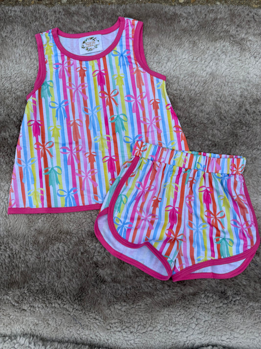 Girls Bow Striped Collection-RTS