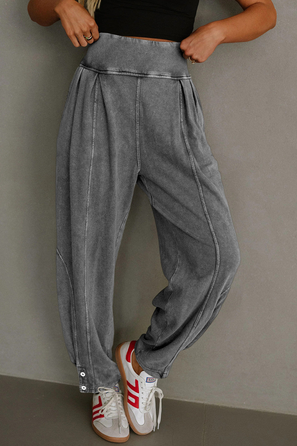 Grey Mineral Wash Joggers Preorder-November