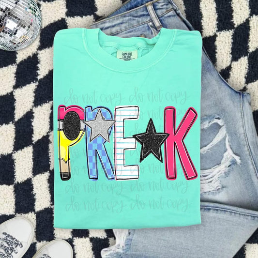 Teacher Back To School Doodle Tee-COMFORT COLORS