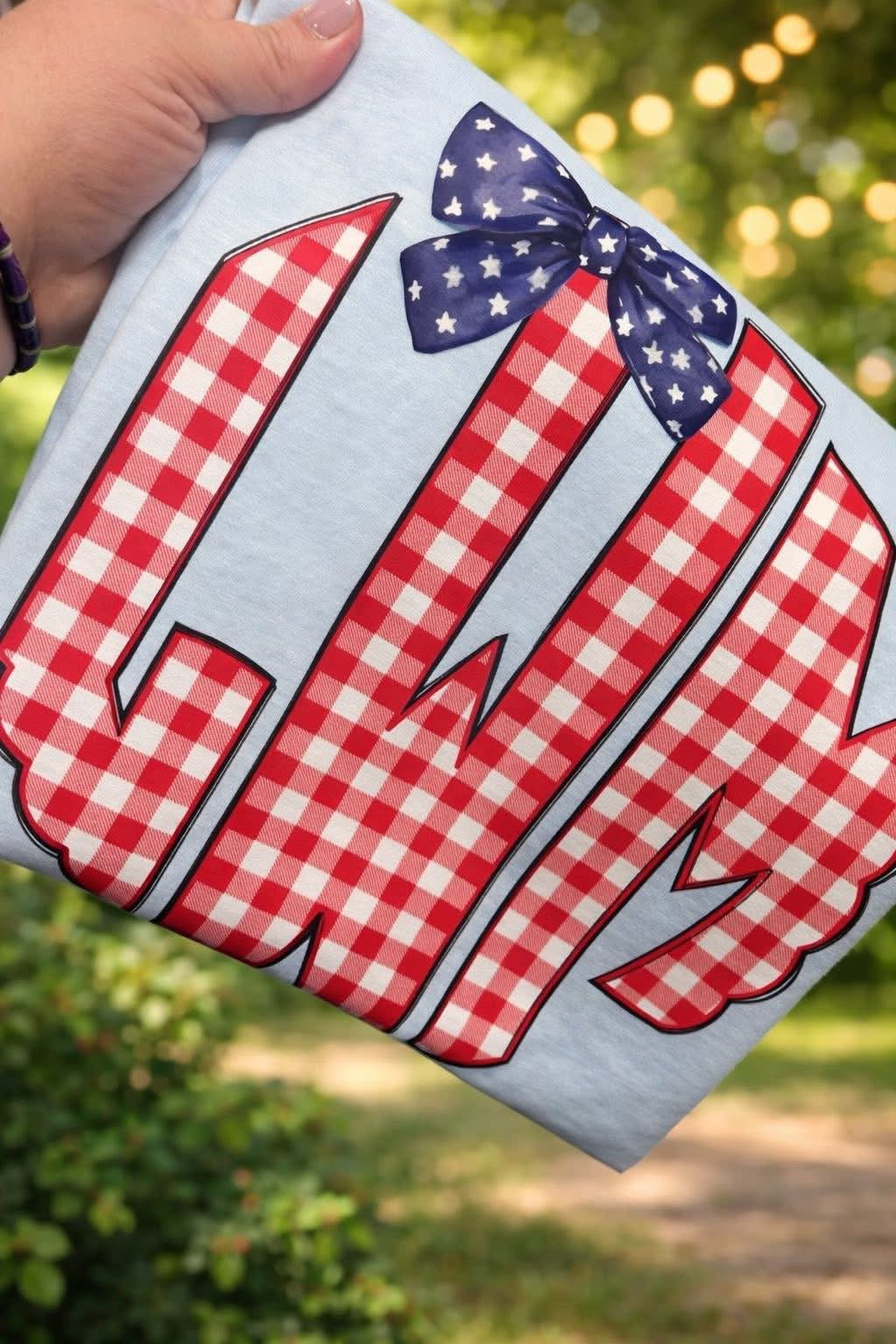 Red, White & Darling Monogram Graphic Tee-Comfort Colors