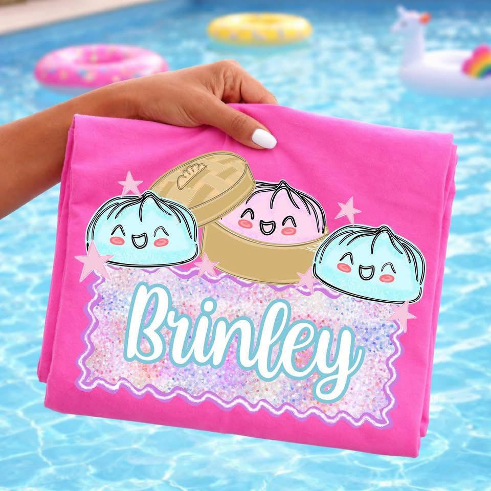 Personalized Glitter Dumpling Tee-Comfort Colors