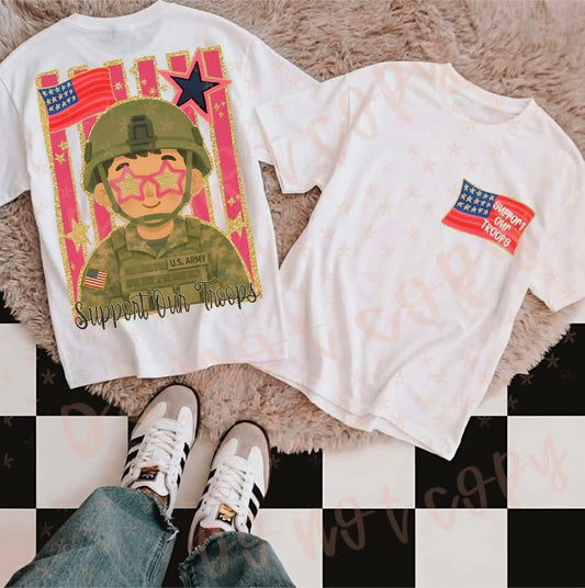 Support the Troops Glitzy Tee-Comfort Colors