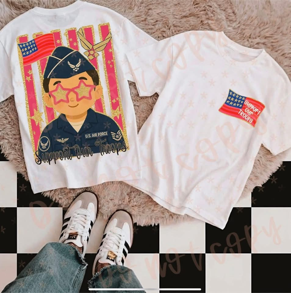 Support the Troops Glitzy Tee-Comfort Colors