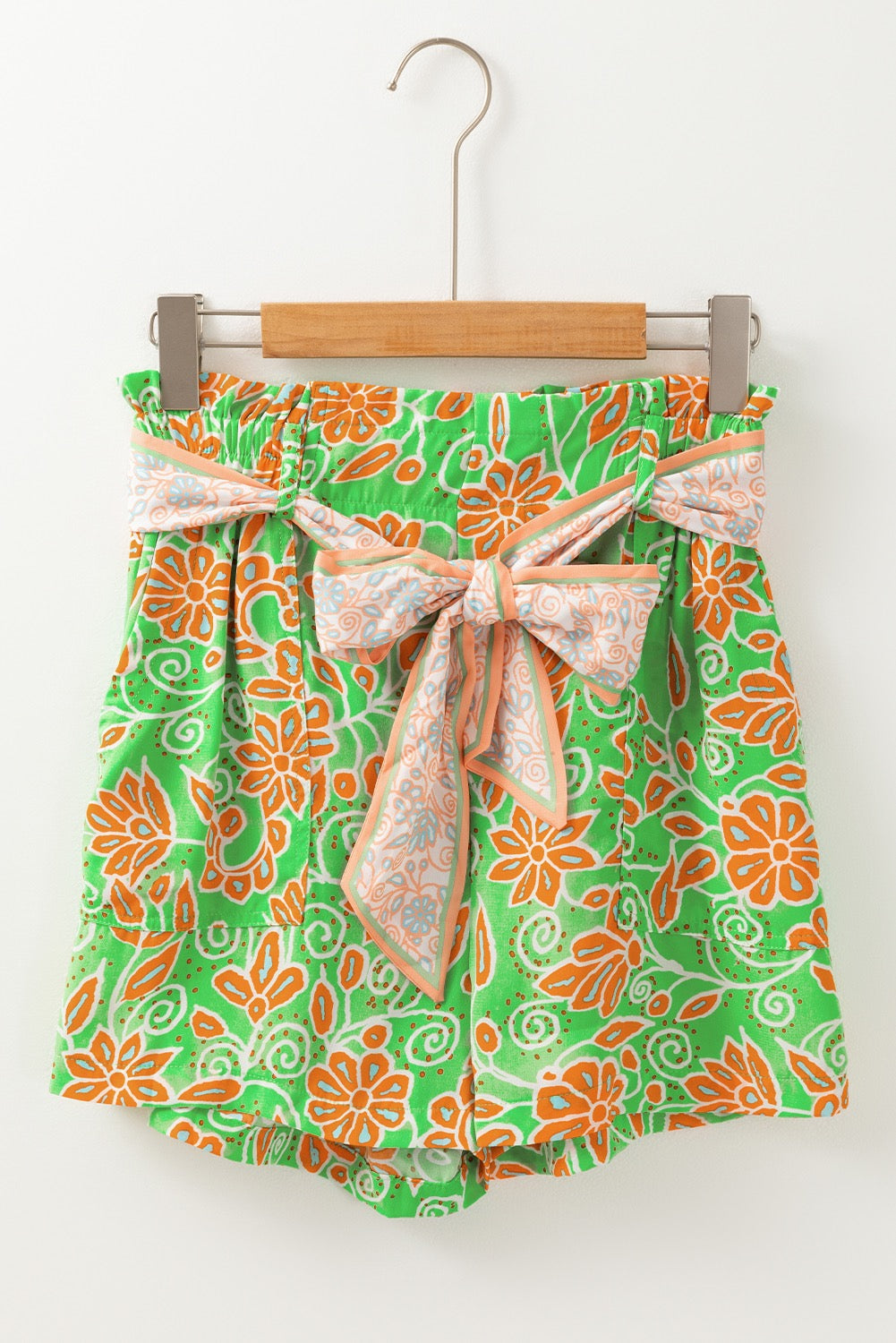 Green and Orange Floral Shorts May.