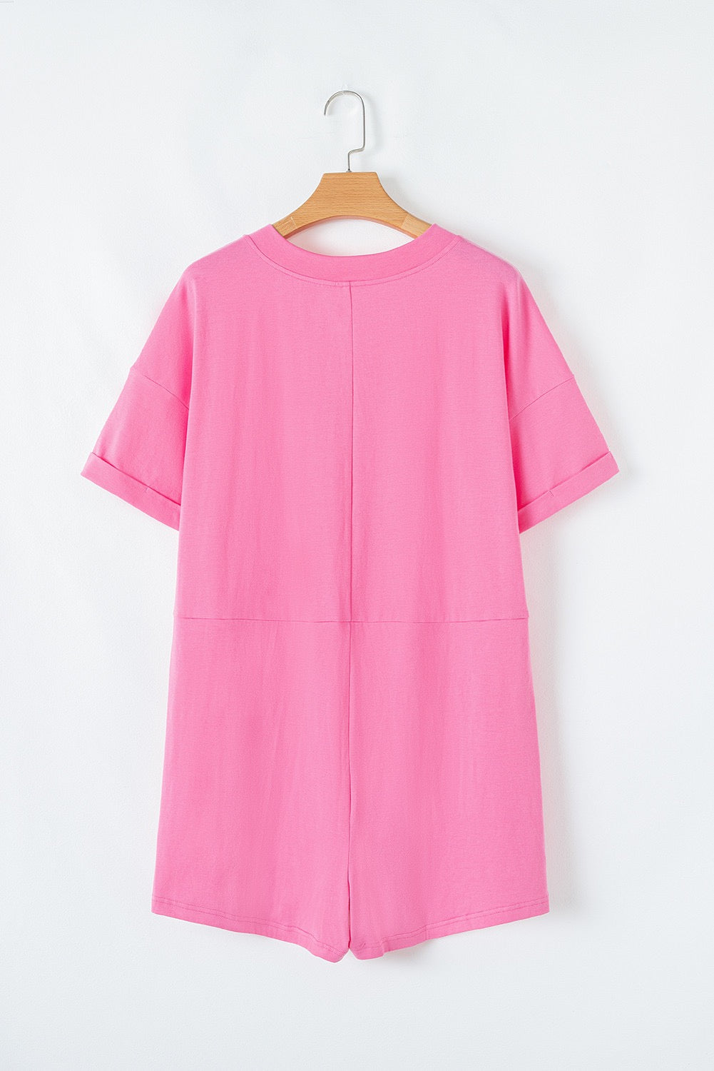 Pink V Neck Romper FB
