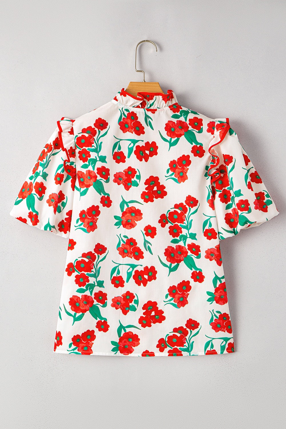 Red Floral Blouse FB