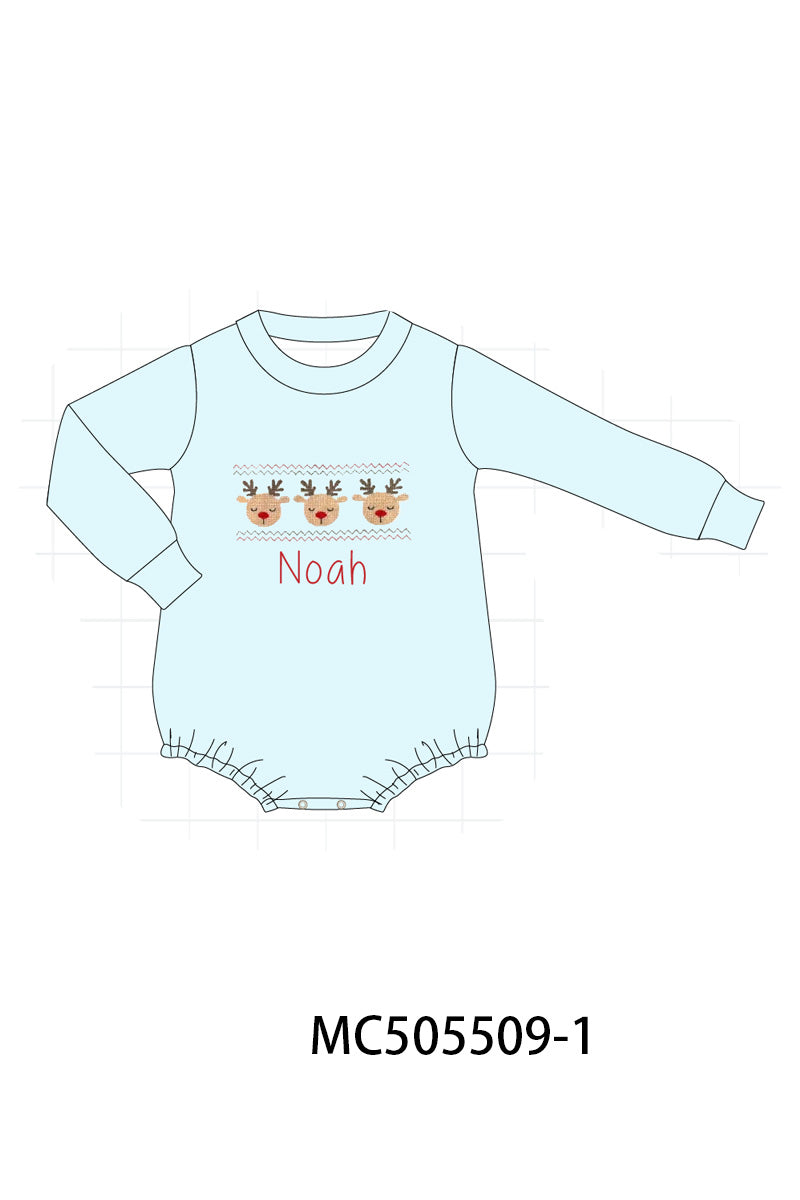 PO58 Red christmas deer monogram embroidery collection