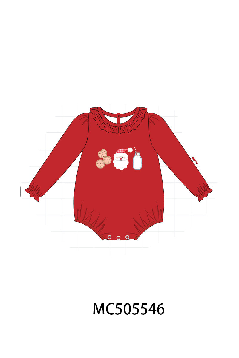 PO58 Red christmas santa claus biscuit milk applique collection