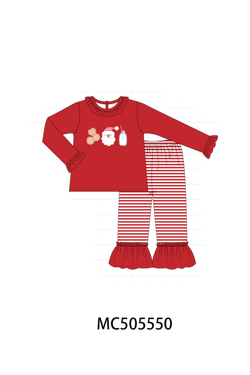 PO58 Red christmas santa claus biscuit milk applique collection