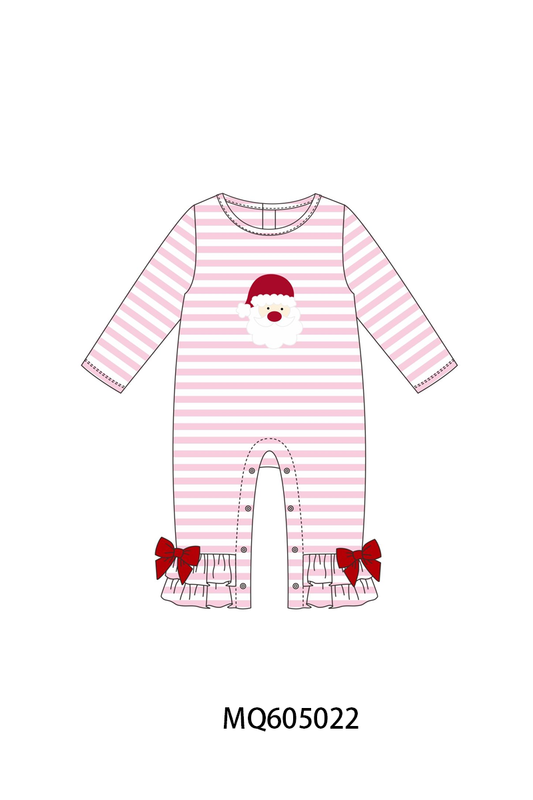 Pink stripe Christmas Santa Claus appliqué collection-ETA early December