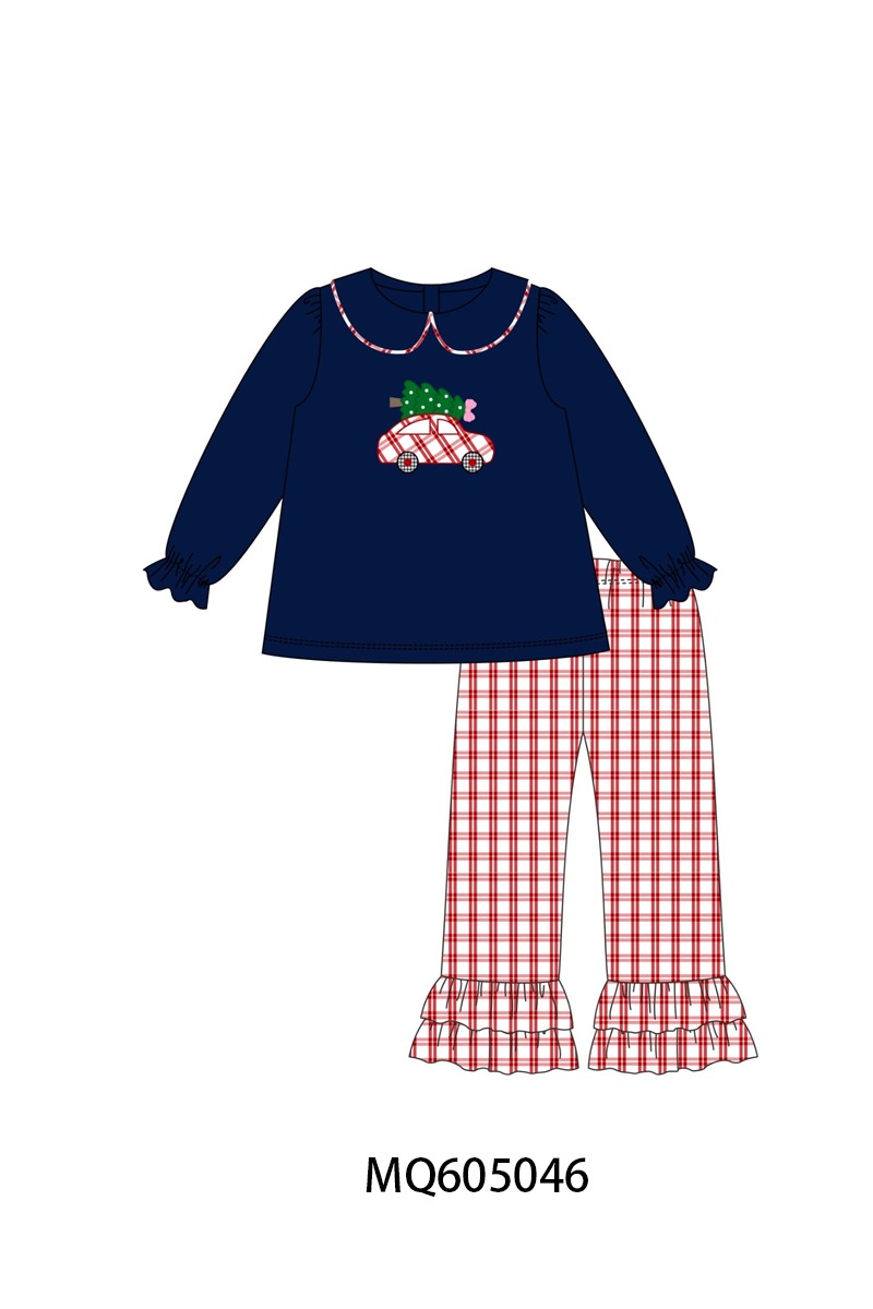 Navy christmas tree car embroidery collection-ETA early December