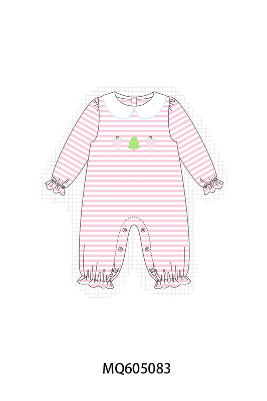 Pink stripe ballet Christmas tree embroidery collection-ETA early December