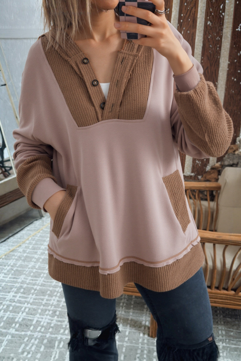 Oversize Waffle Casual Hoodie Preorder-November