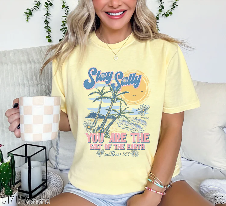 Stay Salty Beach Waves Tee-Comfort Colors