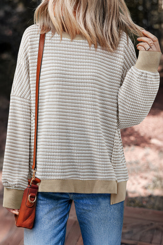 Stripe Ribbed Oversize Top FB
