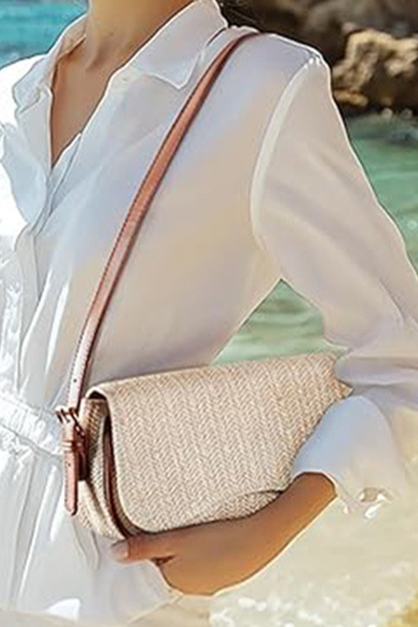 Woven Leather Shoulder Bag FB