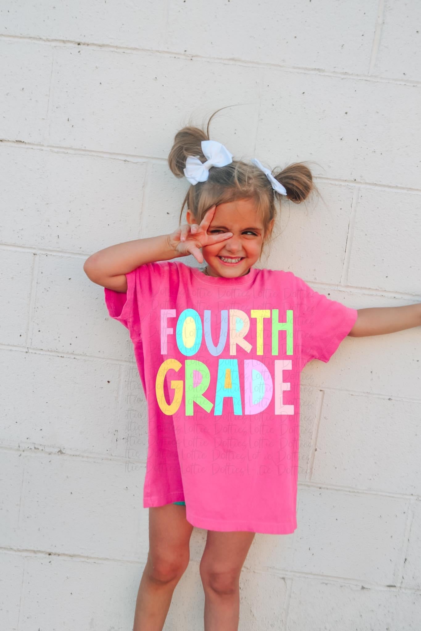 Girls Bright Back To School Grade Tee