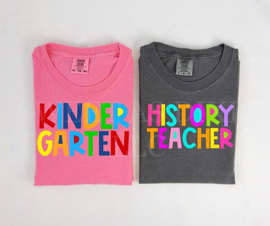 Adult Bright Back to School Grade Tee