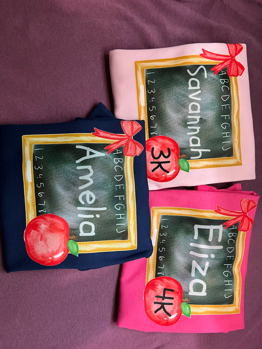 Personalized Chalkboard Back to School Tee