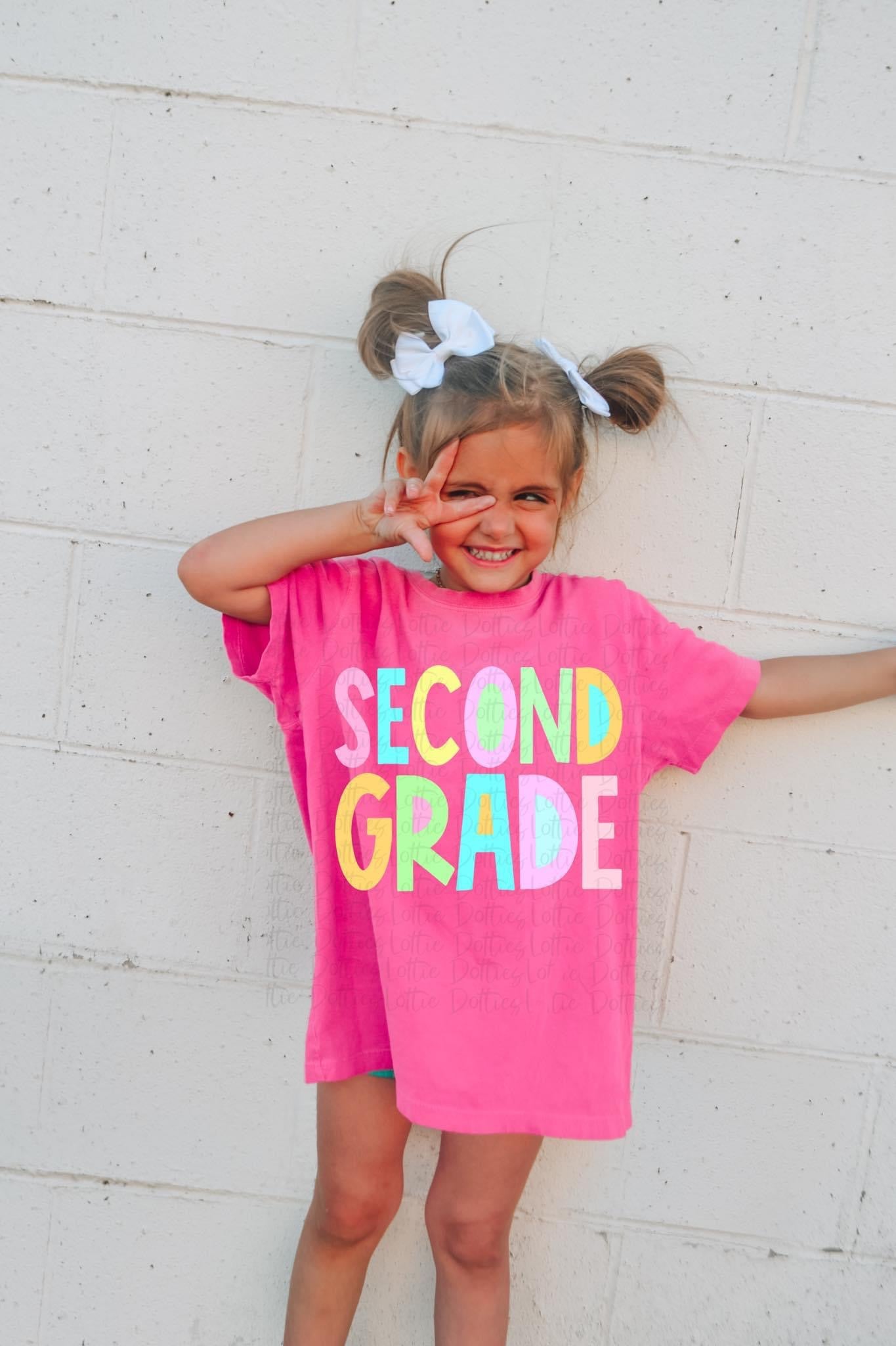 Girls Bright Back To School Grade Tee