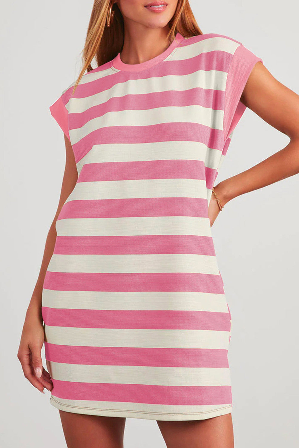 Stripe Shirt Dress FB
