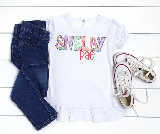 Girls Personalized Conversation Heart Tee