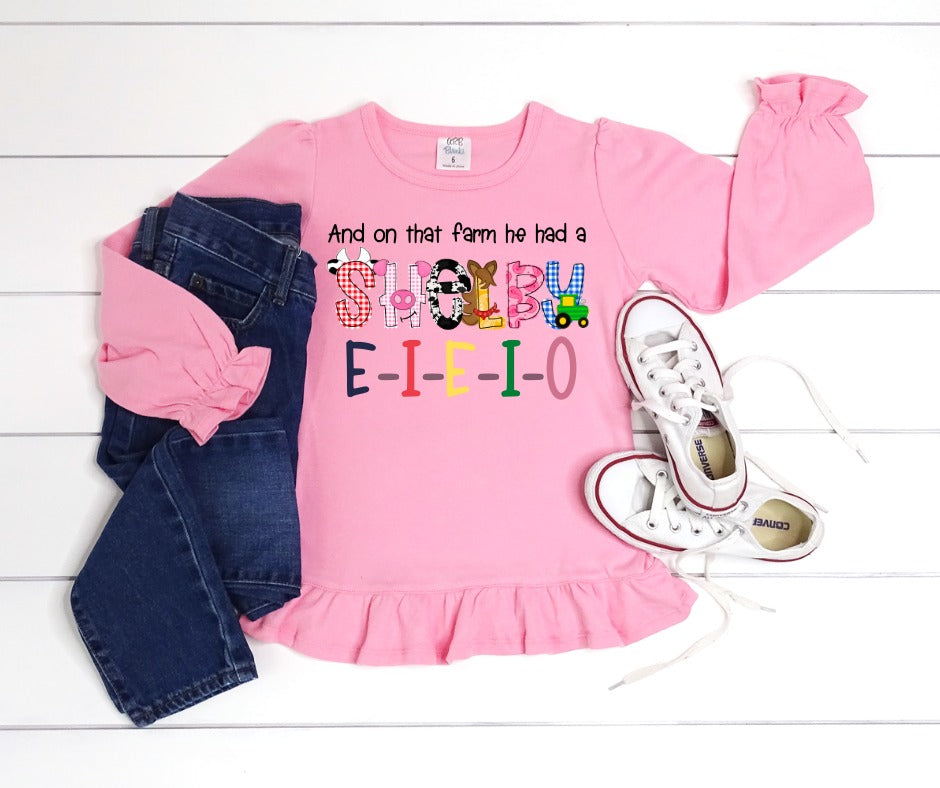 EIEIO Personalized Farm name Kids Graphic Tee
