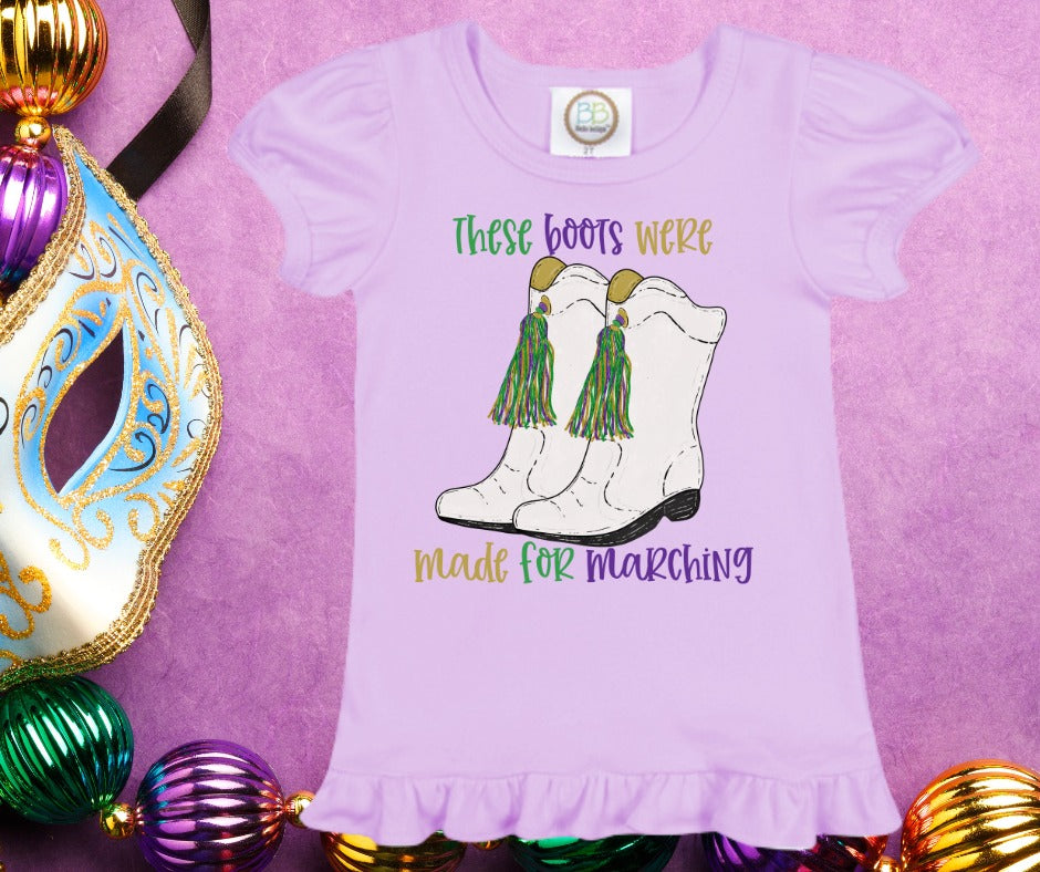 Girls These Boots Were Made For Marching Graphic Tee