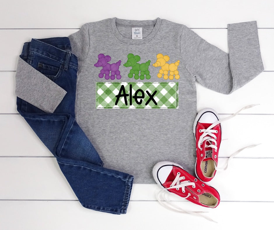 Kids Mardi Gras Personalized Balloon Tee