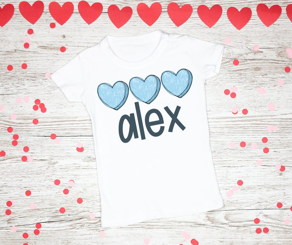 Boys Personalized Conversation Heart Tee
