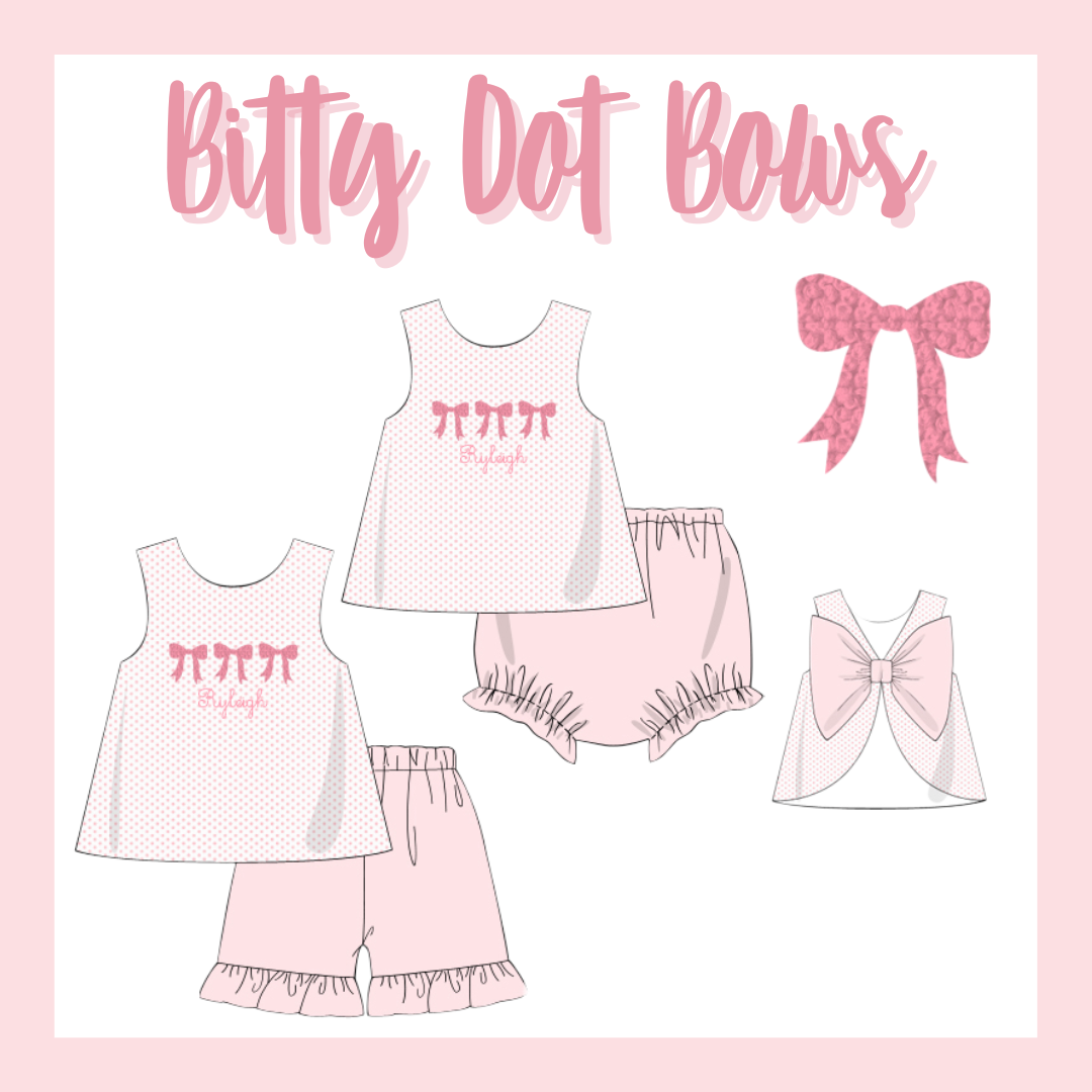 Bitty Dot Bows Short Set-ETA FEB