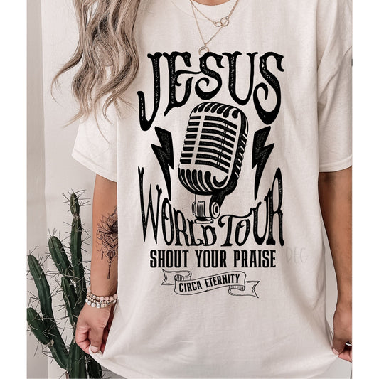 Jesus world tour-Black-Comfort Color-Tee