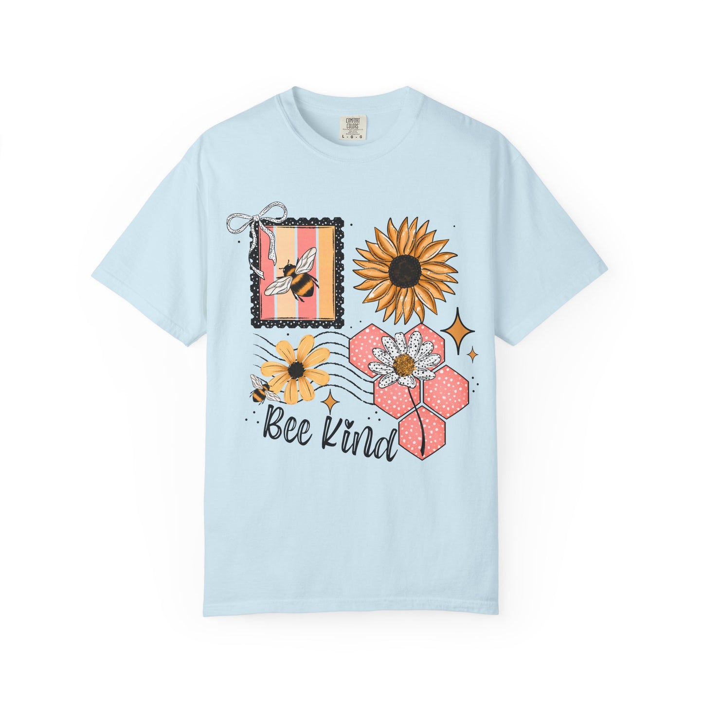 Bee Kind Floral T-Shirt — Sunflower & Honeycomb Graphic Tee