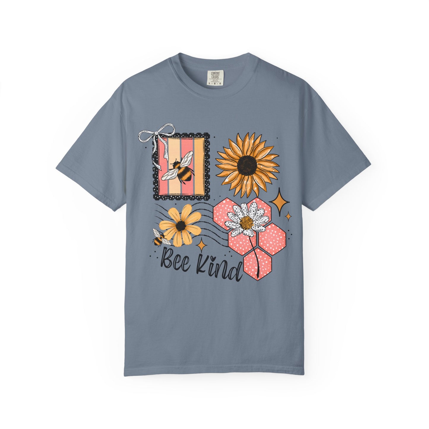 Bee Kind Floral T-Shirt — Sunflower & Honeycomb Graphic Tee
