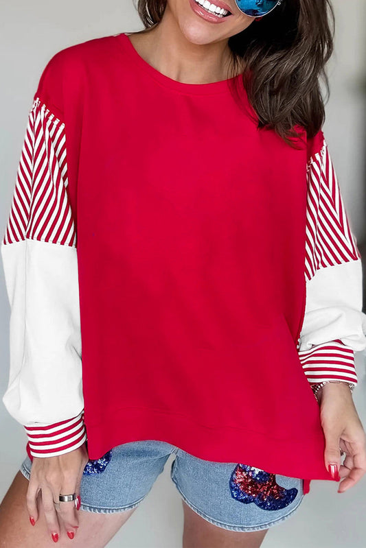 Striped Sleeve Sweatshirt