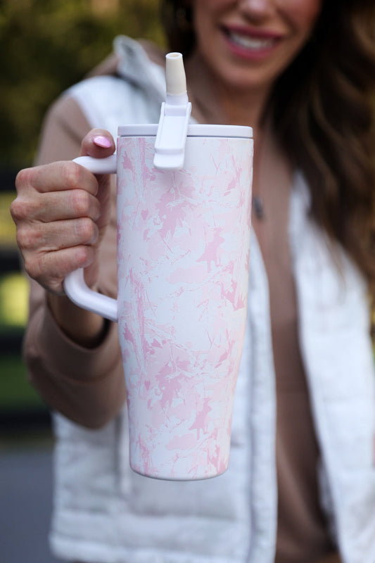 PREORDER- Chloe Camo Sleek Tumbler- Pink